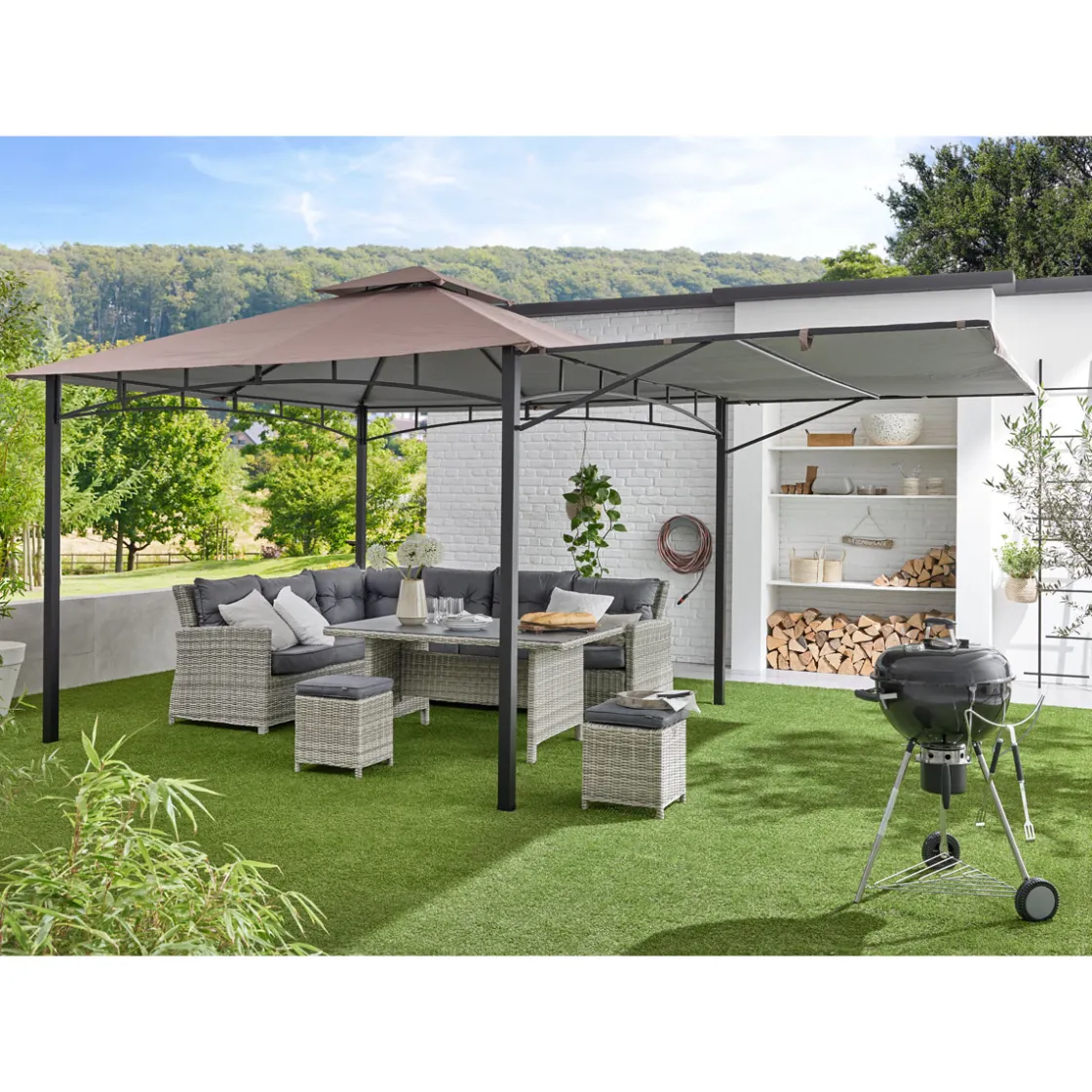 Pavillon cappuccinofarben 330 x 330 cm ^ Haveson Online