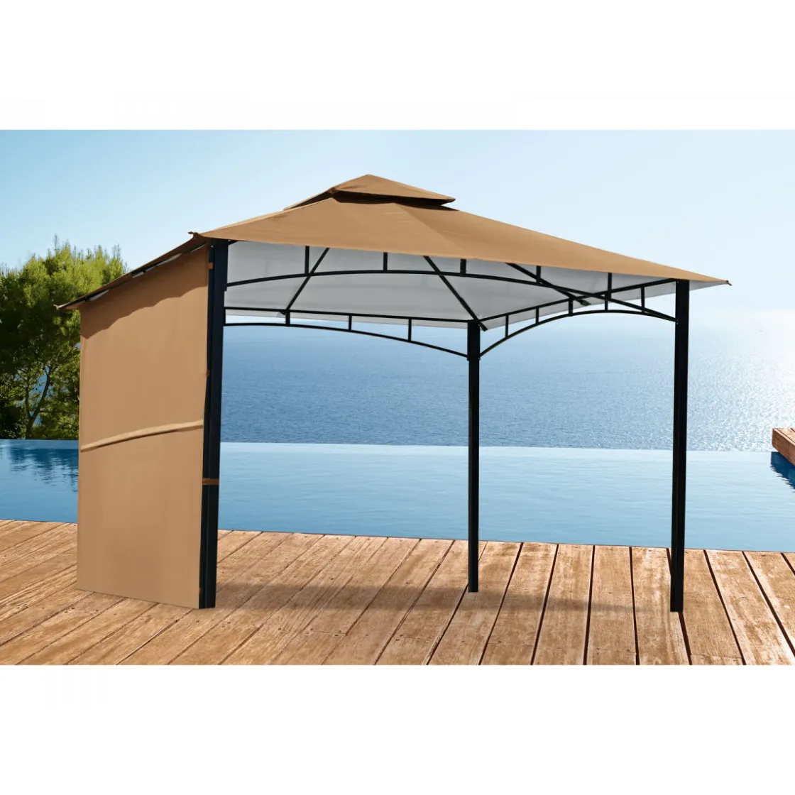 Pavillon cappuccinofarben 330 x 330 cm ^ Haveson Online