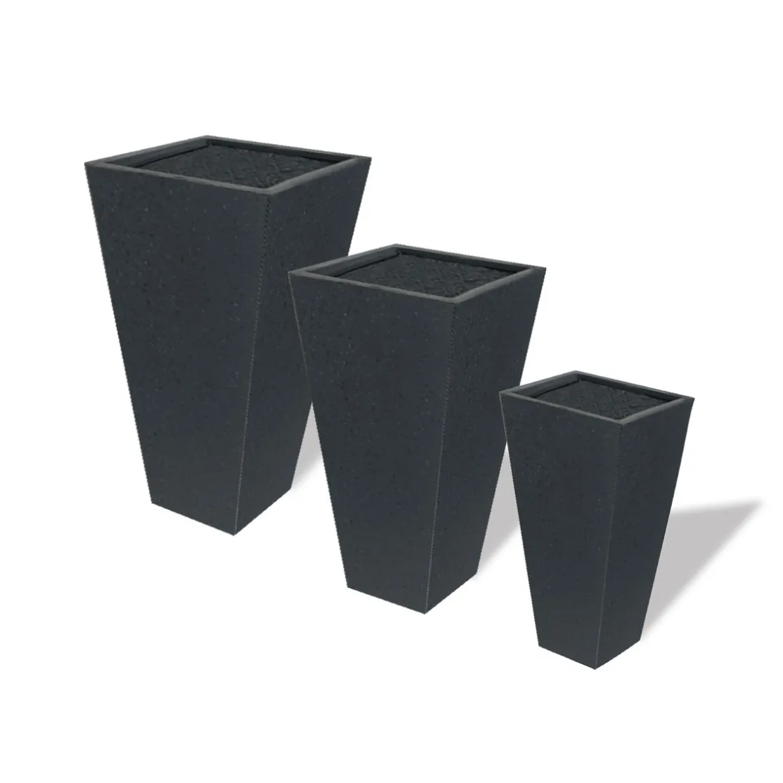 Pflanztopf Terrazzo konisch-eckig 42 x 42 x 75 cm ^ Haveson