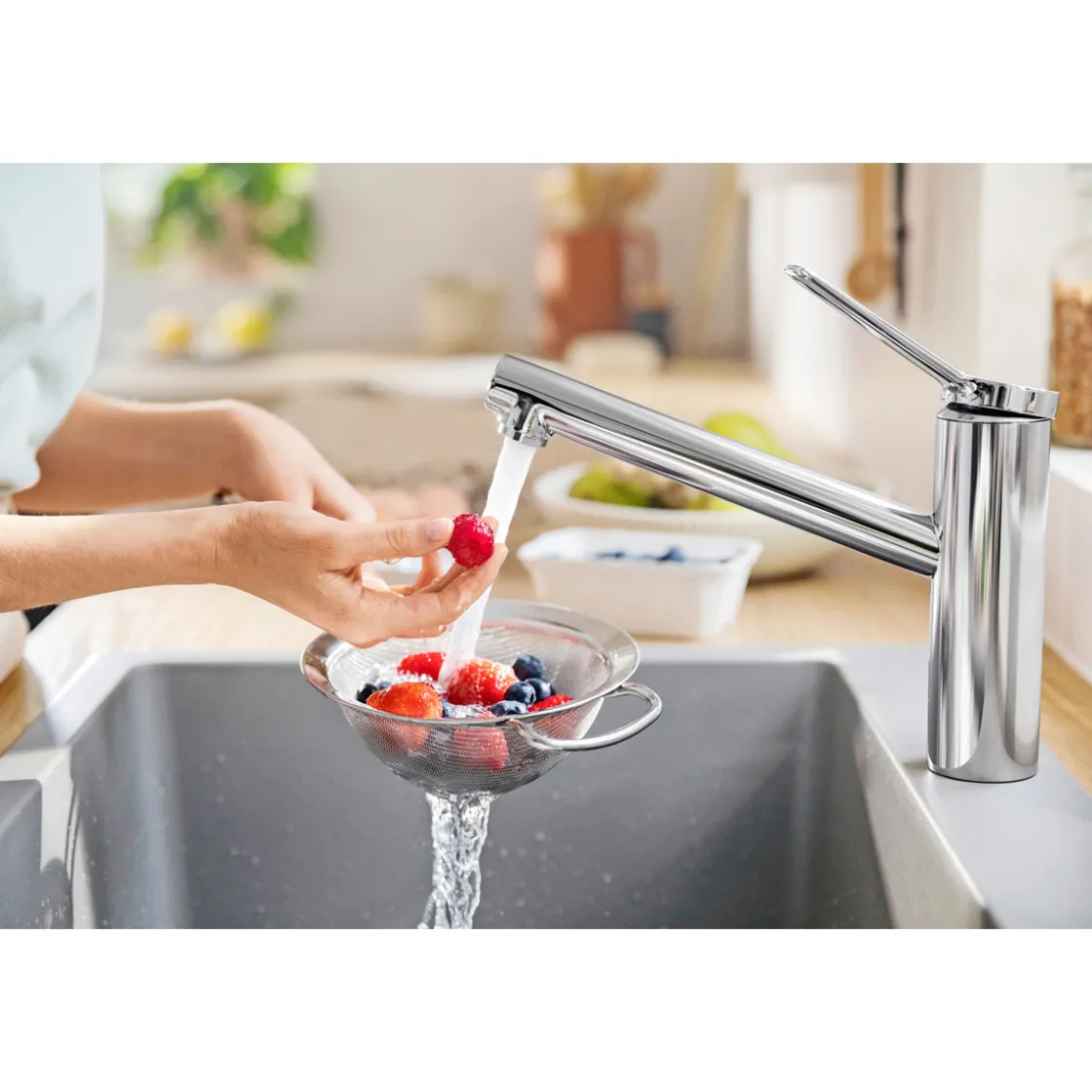 HG SP-Armatur Zesis M33,chrom,Keramik-Mischsystem,schwenkbar, Easy-Clean-Perl. ^ Hansgrohe Outlet