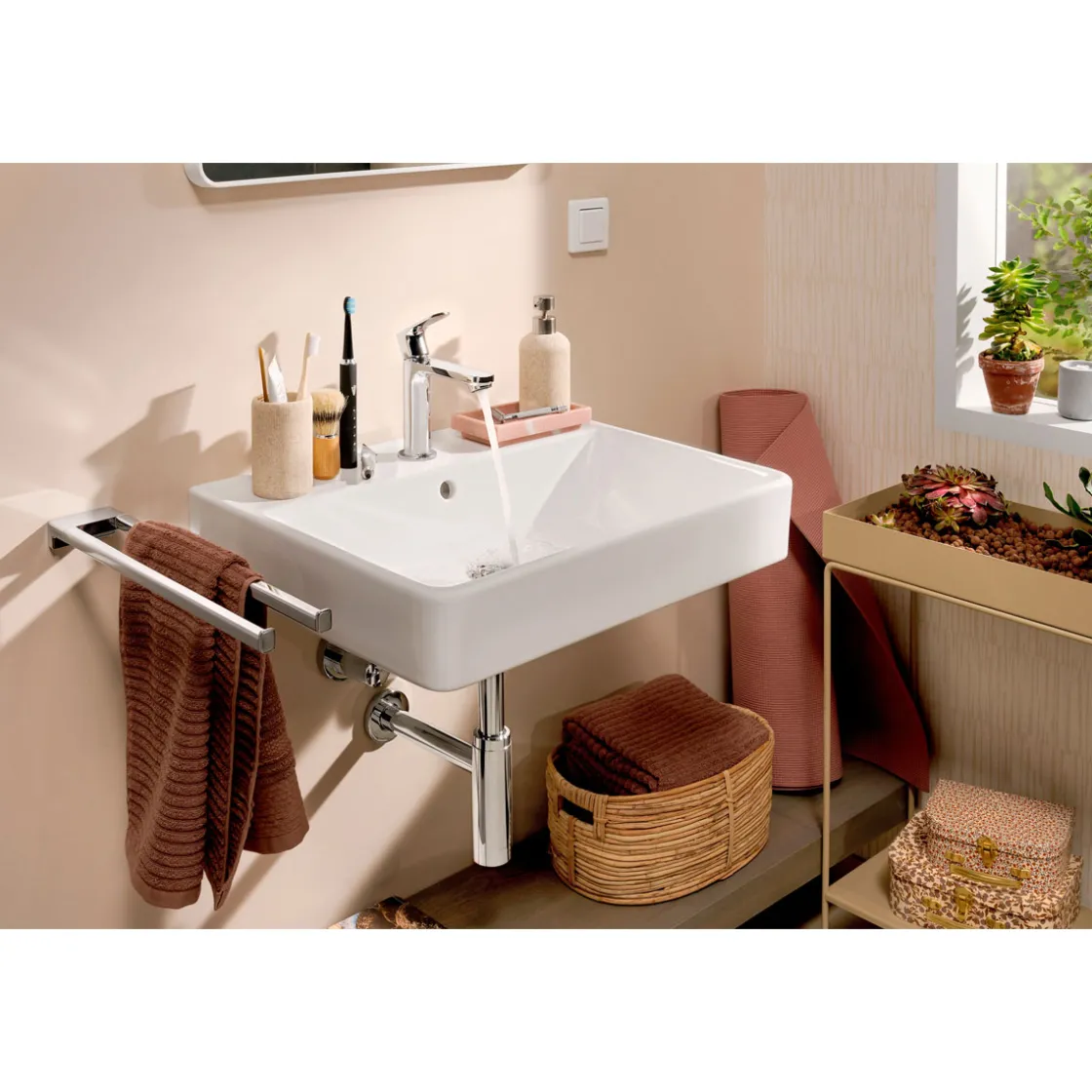 HG WT-Armatur Rebris S, Keramikkart. chrmit Cold-Start u. EcoSmart-Funktion ^ Hansgrohe