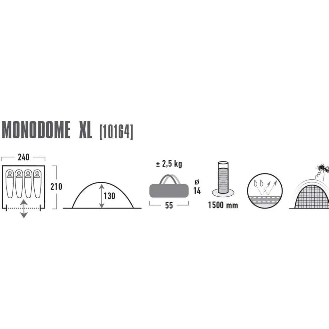 Zelt Monodome XL blau/grau ^ High Peak Clearance