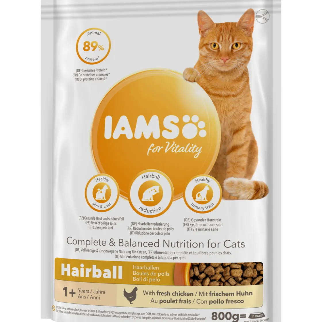 Trockenfutter Vital Katze Haarballen Huhn 800 g ^ iams Clearance