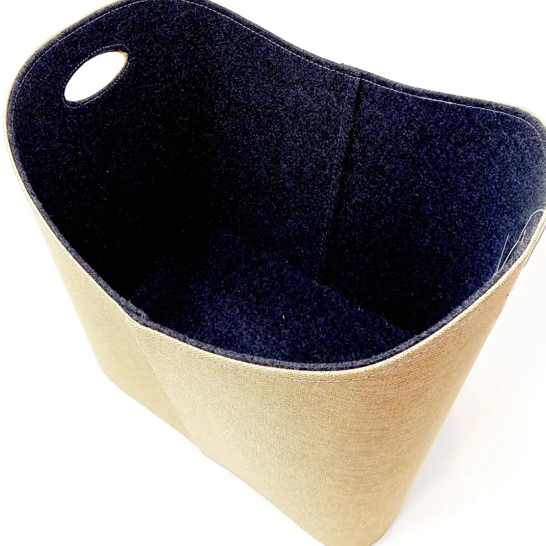 Jute-Filzkorb innen Filz grau, aussenJute, B/H/T 55/35/40 cm ^ Discount