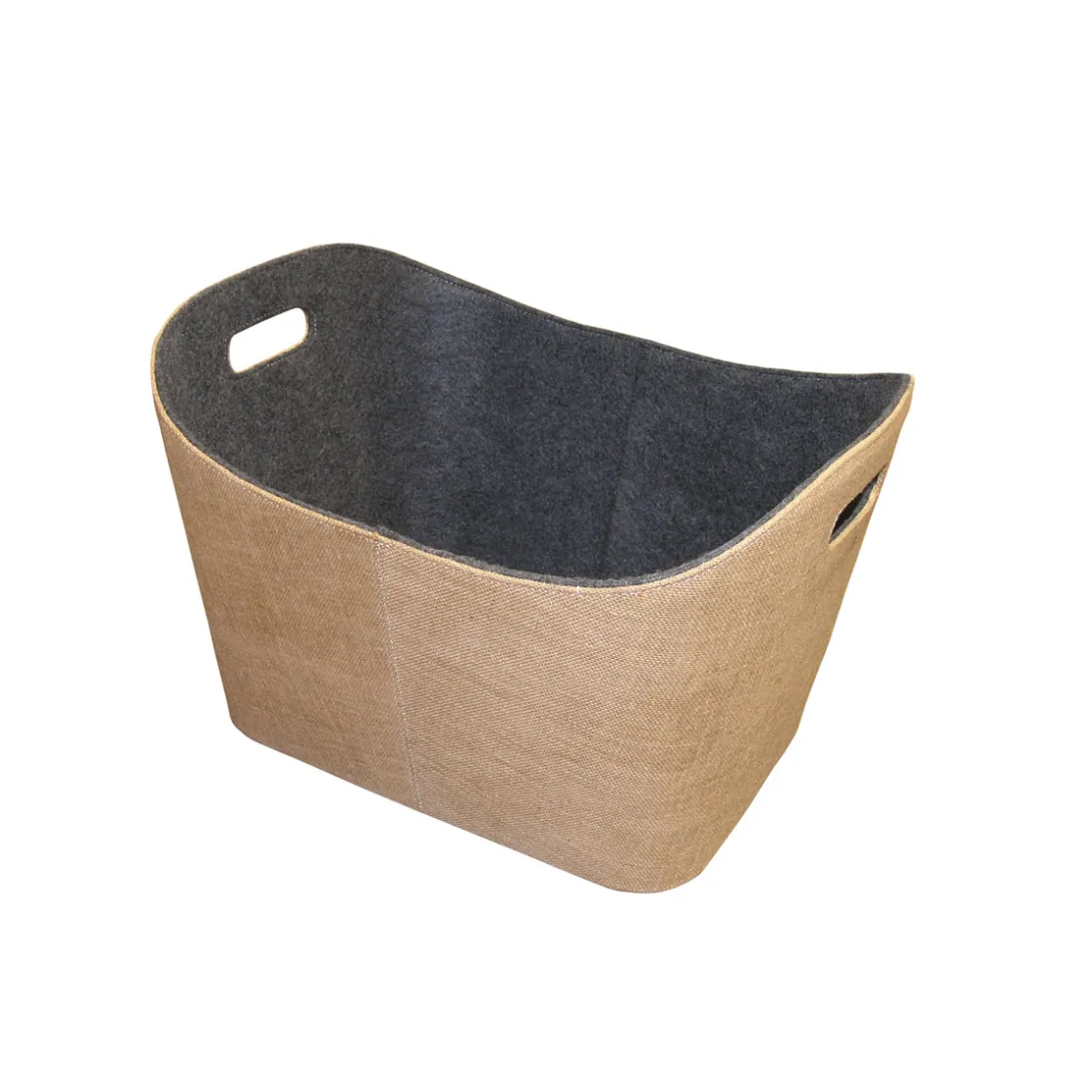 Jute-Filzkorb innen Filz grau, aussenJute, B/H/T 55/35/40 cm ^ Discount