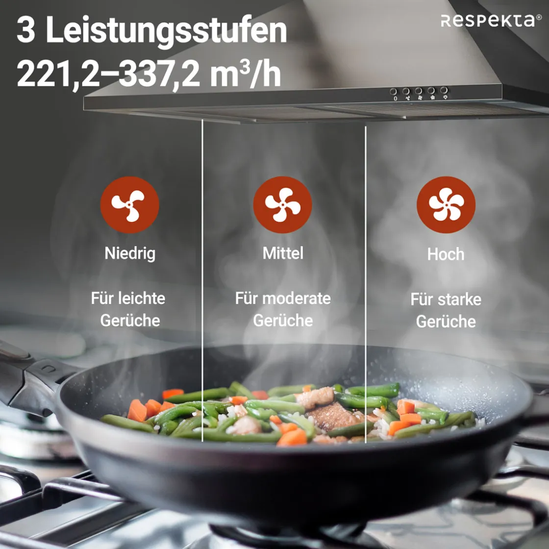 Kaminhaube Edelstahl CH22058IXB60 CM ^ Respekta Clearance