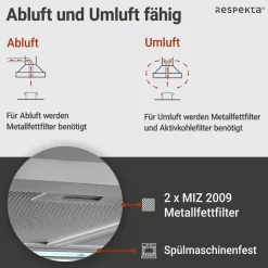 Kaminhaube Edelstahl CH22058IXB60 CM ^ Respekta Clearance