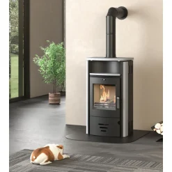 Kaminofen Stockholm 4.0 6,5kW GranitAnschl. oben 150mm ^ Clearance