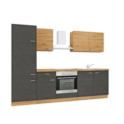 Küchenzeile Alina Eiche Artisan Matera anthrazit 270 cm ^ Online