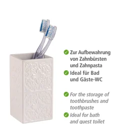 Keramik Zahnputzbecher Mod. Cordobaweiß ^ Wenko