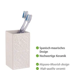 Keramik Zahnputzbecher Mod. Cordobaweiß ^ Wenko