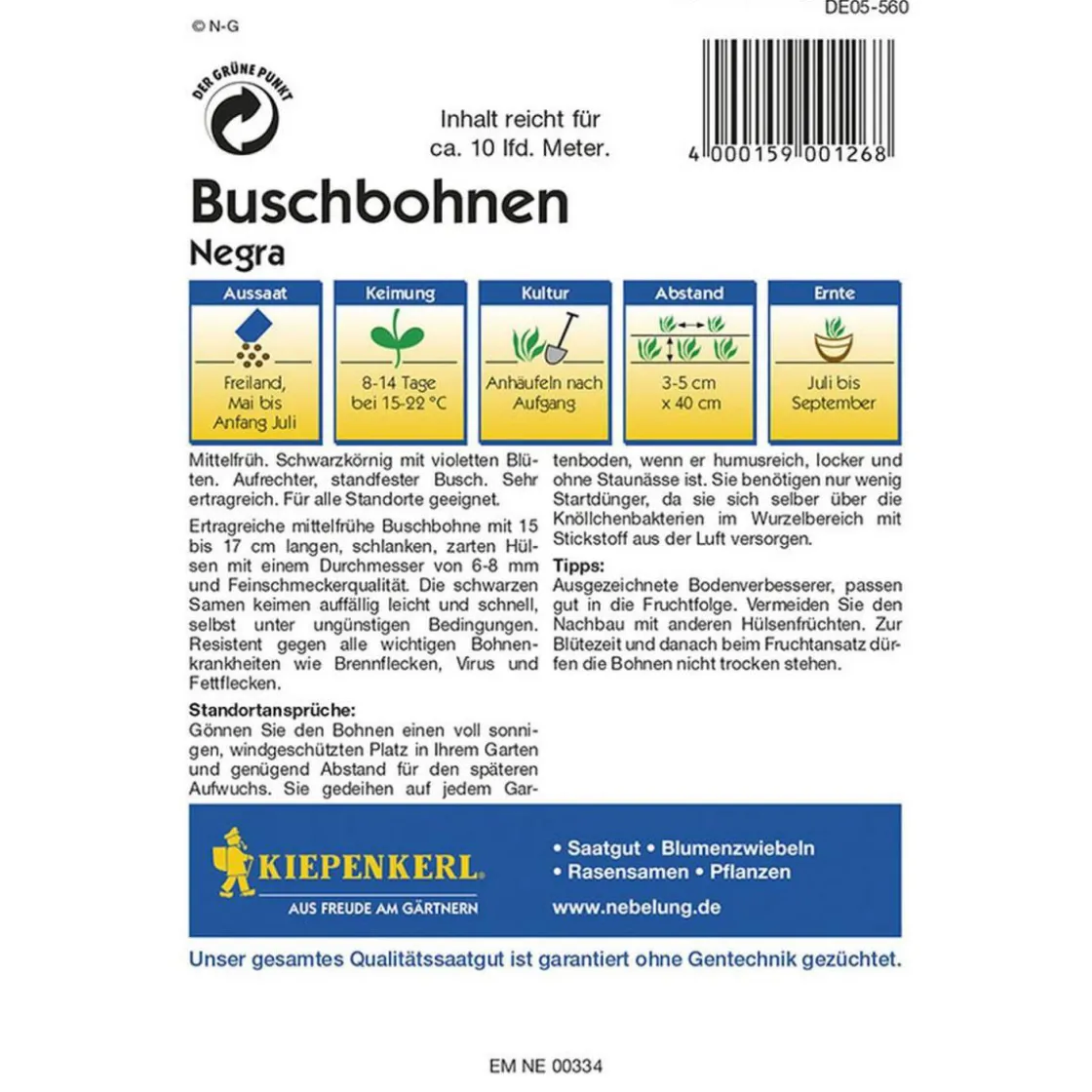 Buschbohnen Negra Profi-Line ^ Kiepenkerl Sale