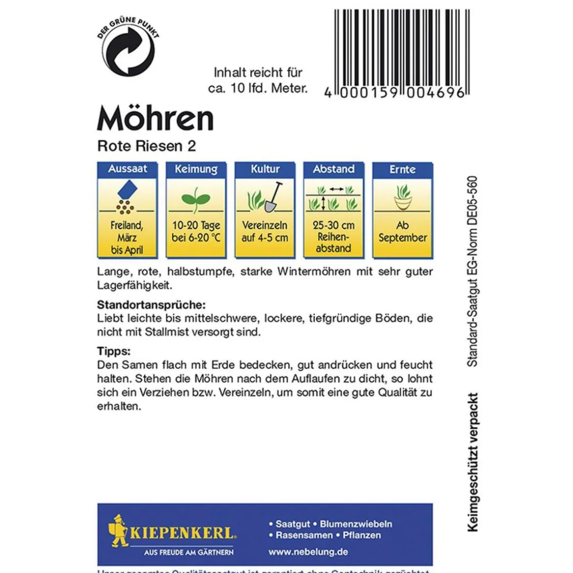 Möhren Rote Riesen 2 ^ Kiepenkerl Sale