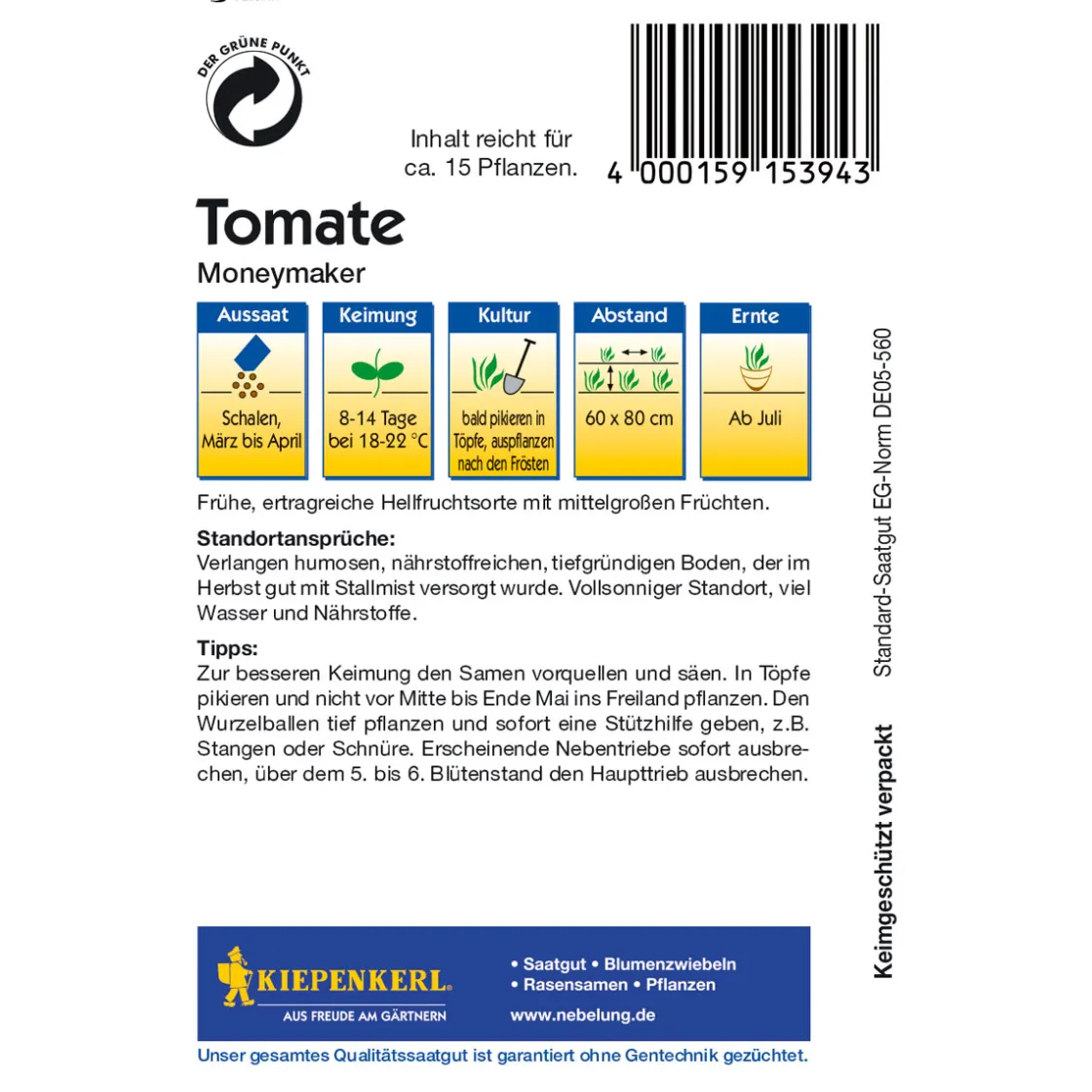 Tomate Moneymaker ^ Kiepenkerl