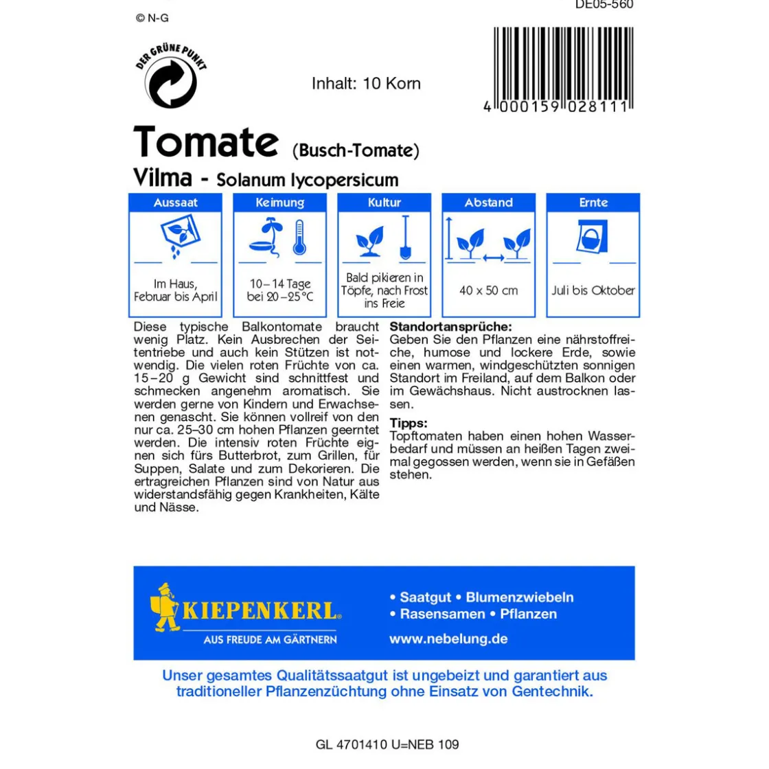 Tomate Vilma ^ Kiepenkerl New