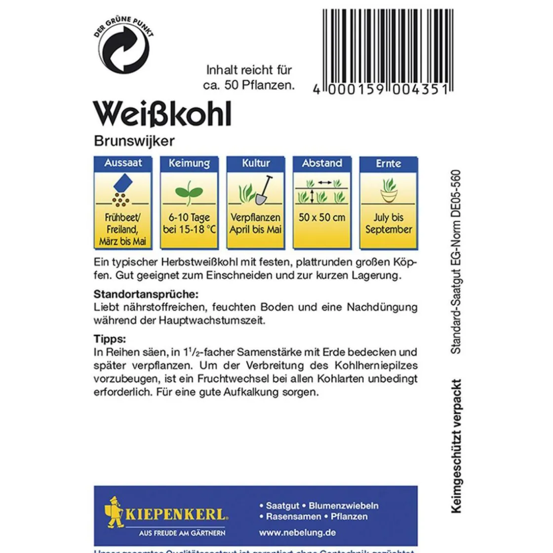 Weißkohl Brunswijker ^ Kiepenkerl Best