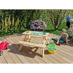 Kinder Picknick-Tisch, Nadelholz unbeh.89x90x51cm ^ Outlet