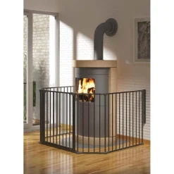Kindersicherheitsgitter "BEN" Metallschwarz, 71x278 cm ^ Dolle Hot