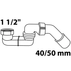 Siphon ECO-SAVE KS grau 1 1/2" x Durchmesser 40/50 mm für Brausetasse ^ Kirchhoff Sale