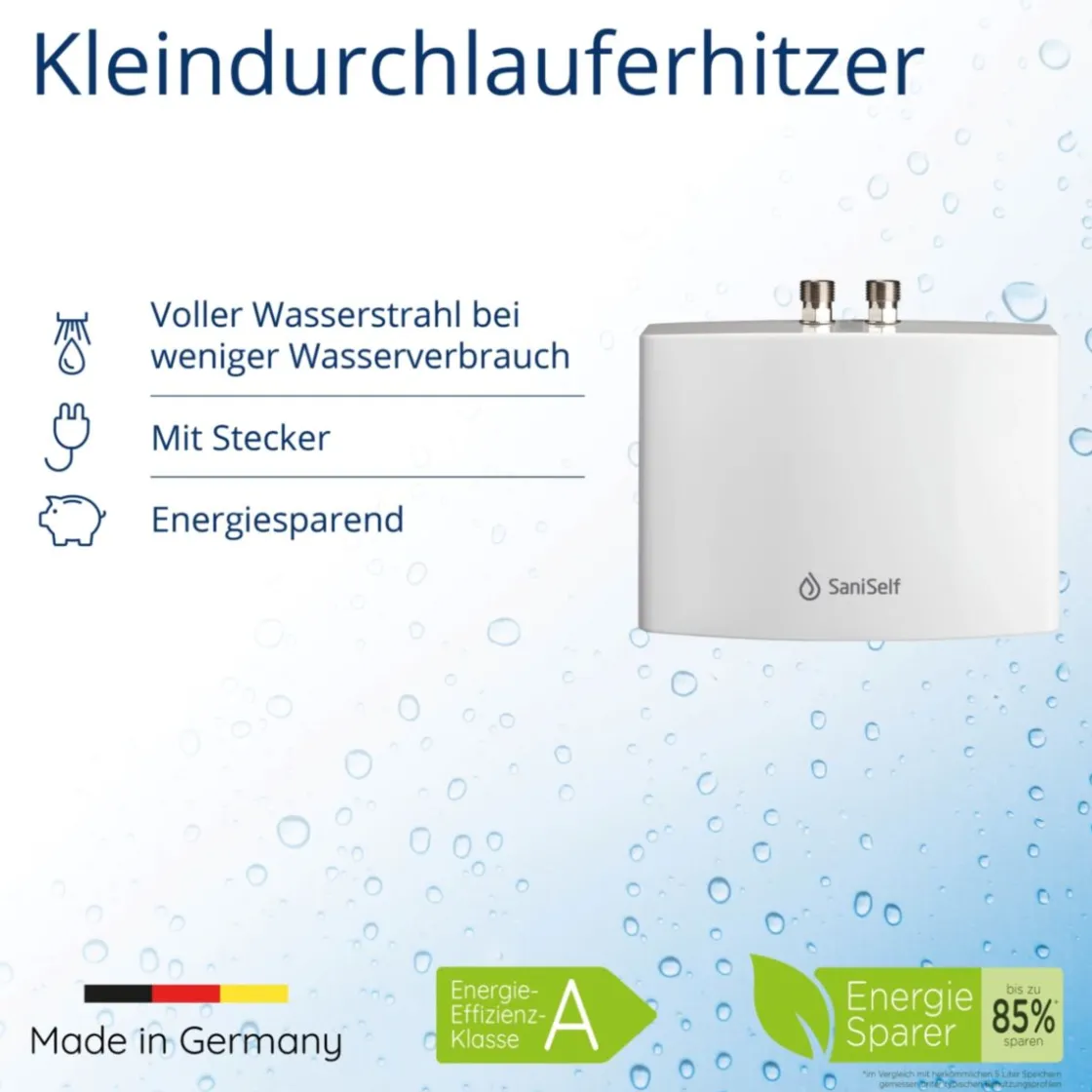 Kleindurchlauferhitzer KD 3,5 kW 2 l Durchflussmenge ^ SaniSelf Online