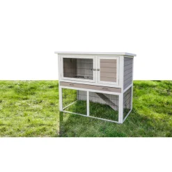 Kleintierstall Lucky 115 x 100 x 65 cm weiß-braun ^ Sale