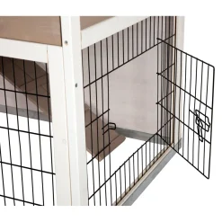Kleintierstall Lucky 115 x 100 x 65 cm weiß-braun ^ Sale