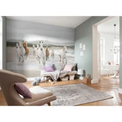 Papier-Fototapete White Horses 8-teilig 368 x 254 cm ^ Komar Outlet