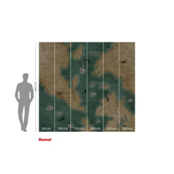 Vlies Fototapete Old Travel Map 300x280 cm ^ Komar Hot