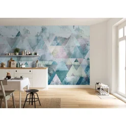 Vlies Fototapete Triangles Blue 400x250 cm ^ Komar Outlet