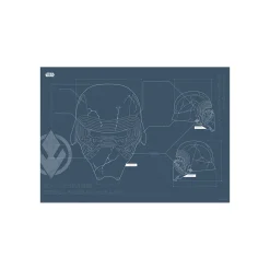 Wandbild Star Wars EP9 Blueprint Kylo Helmet 50x40 cm ^ Komar