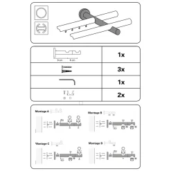 Komb-Traeger 2-lf Dm. 19 Kira cham ^ Gardinia New