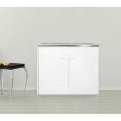 Kompl. Spuele 100x50cm weiss Drehtuer ^ Respekta Hot