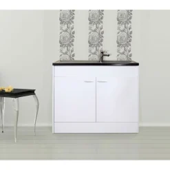 Kompl. Spuele 100x50cm weiss Drehtuer ^ Respekta Hot