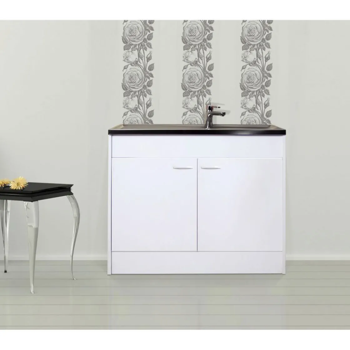 Kompl. Spuele 100x50cm weiss Drehtuer ^ Respekta Hot