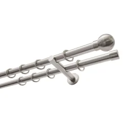 Kpl. STG Kugel 160/20 2lfg.edelstahl-optik ^ Gardinia Best