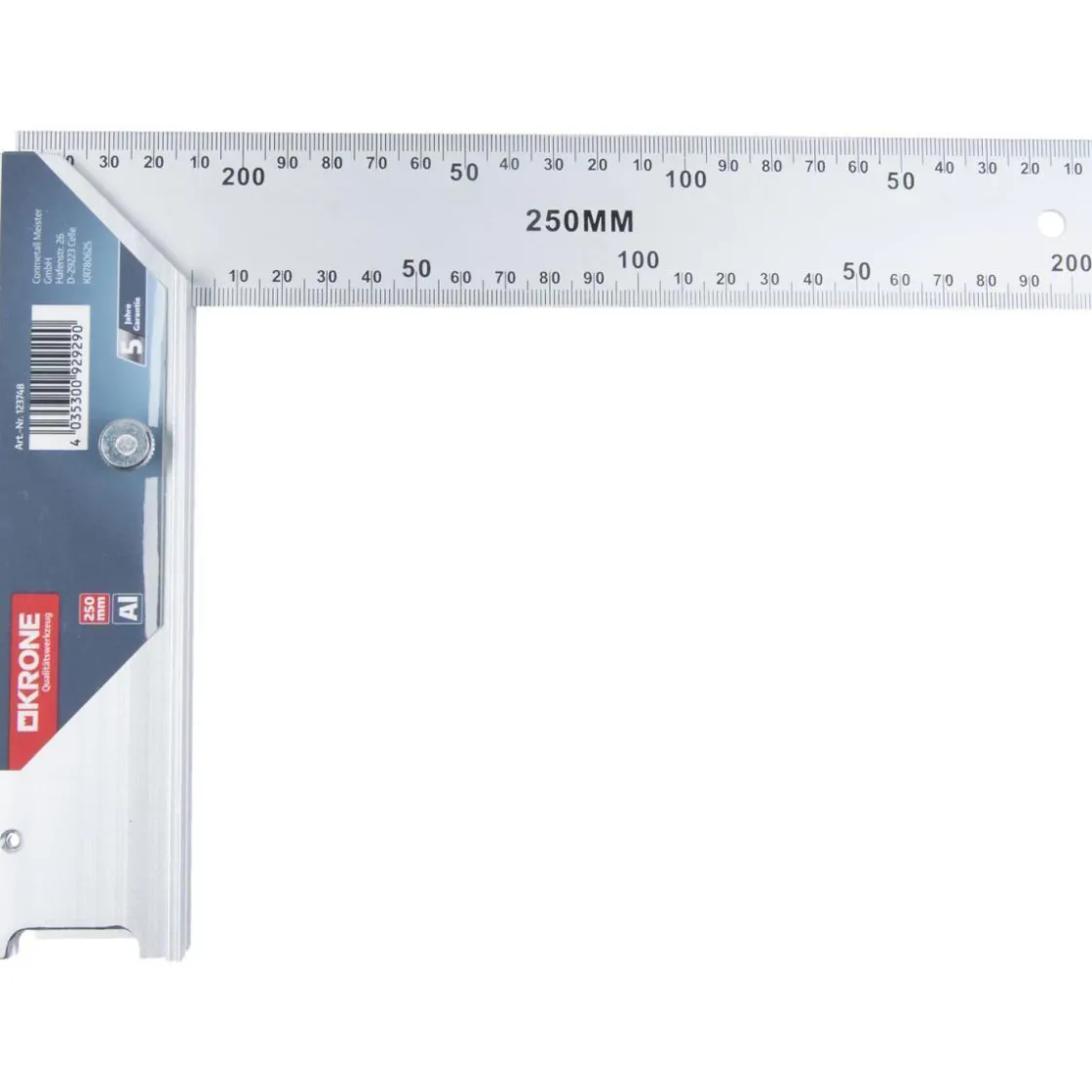 Schlosserwinkel mit Anschlag 250 mm ^ Krone Best