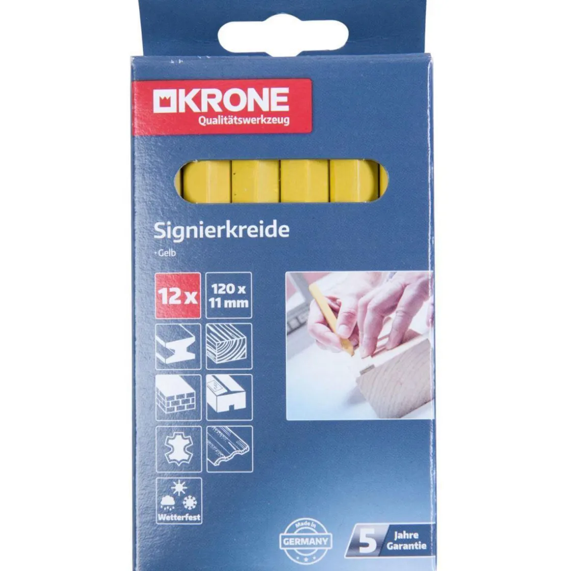 Signierkreide-Set gelb 12-teilig ^ Krone Hot