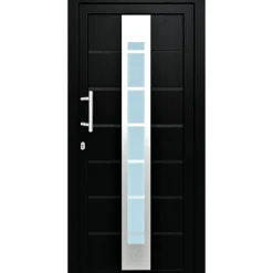 Kunststoff-Haustür D84 anthrazit 100 x 210 cm Anschlag links ^ New