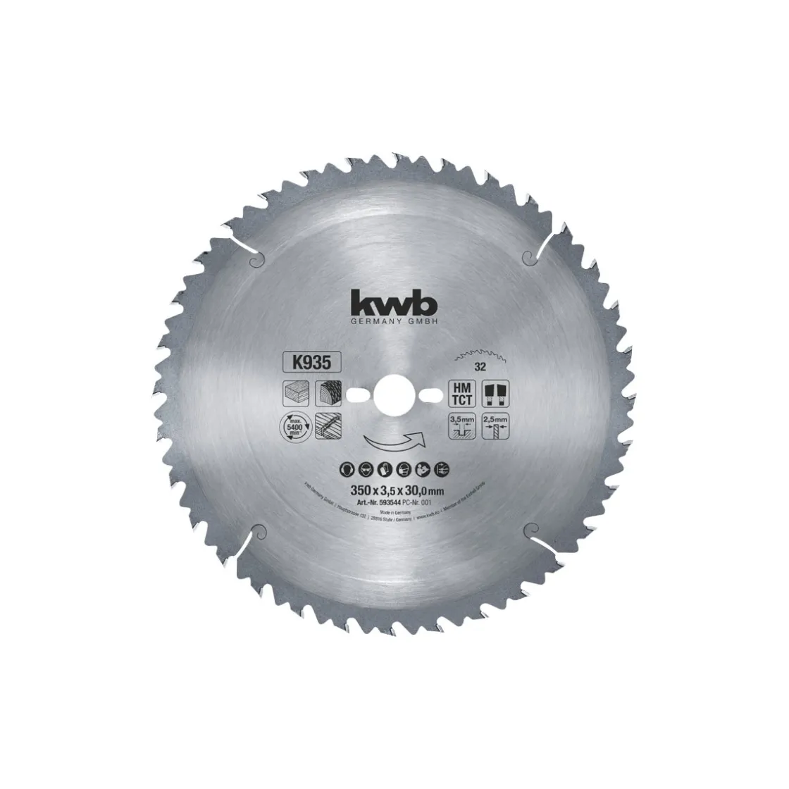 Bauholz-Kreissägeblätter für Bau- und Tischkreissägen Durchmesser 350x30 mm ^ kwb Hot