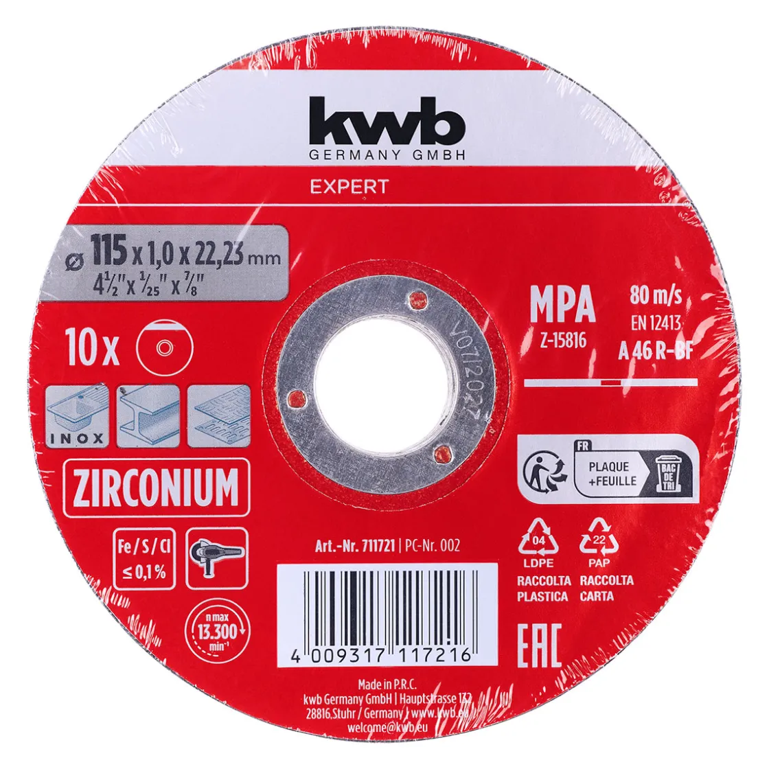 Expert Inox-Gewebetrennscheiben-Set für Metall gerade extradünn 10-tlg. Ø 115 x 1 mm ^ kwb Discount