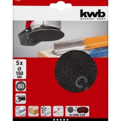Gitterleinen für Exzenterschleifer Durchmesser 150 mm K80 ^ kwb New