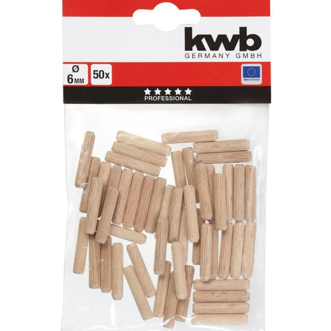 Hollzdübel 6 x 30 mm 50 Stück ^ kwb Discount