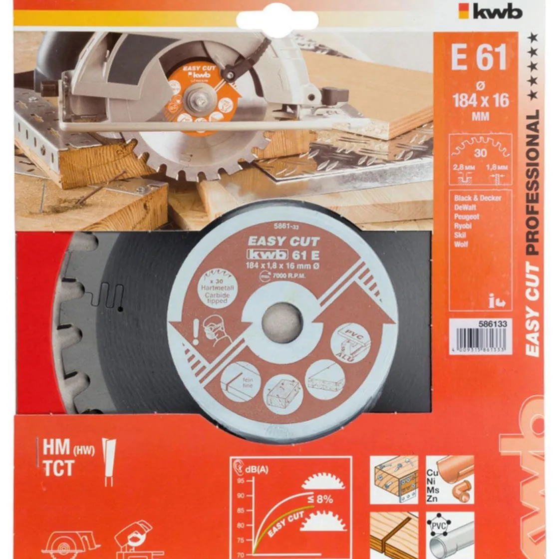 Kreissägeblätter Easy Cut für Handkreissägen Durchmesser 184x16 mm ^ kwb