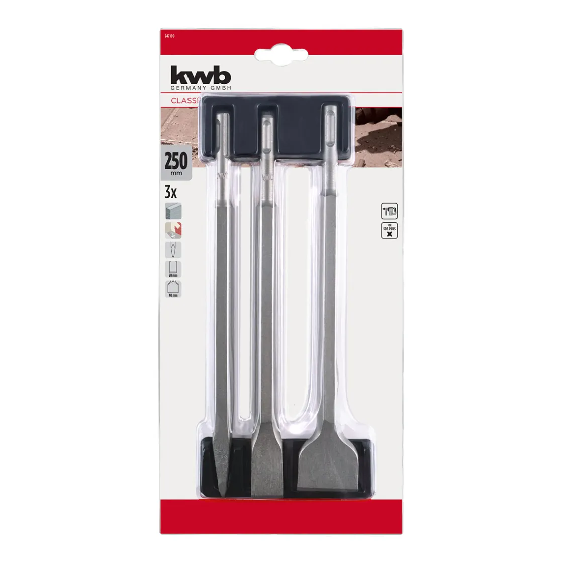Meißel-Set Classic SDS Plus 3-tlg. 250 mm ^ kwb Online