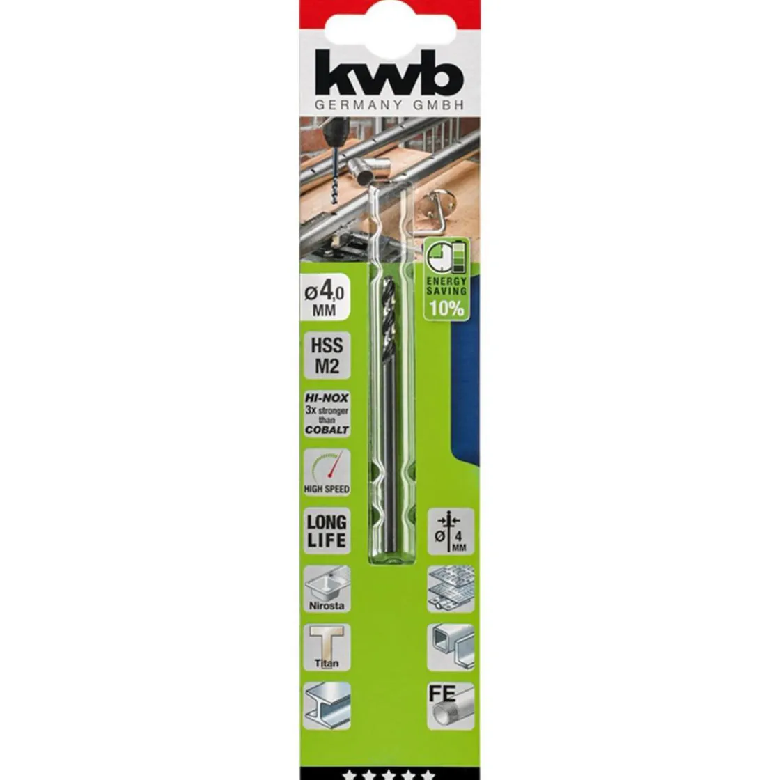 Metallbohrer Hi-Nox M2 Durchmesser 4 mm ^ kwb New
