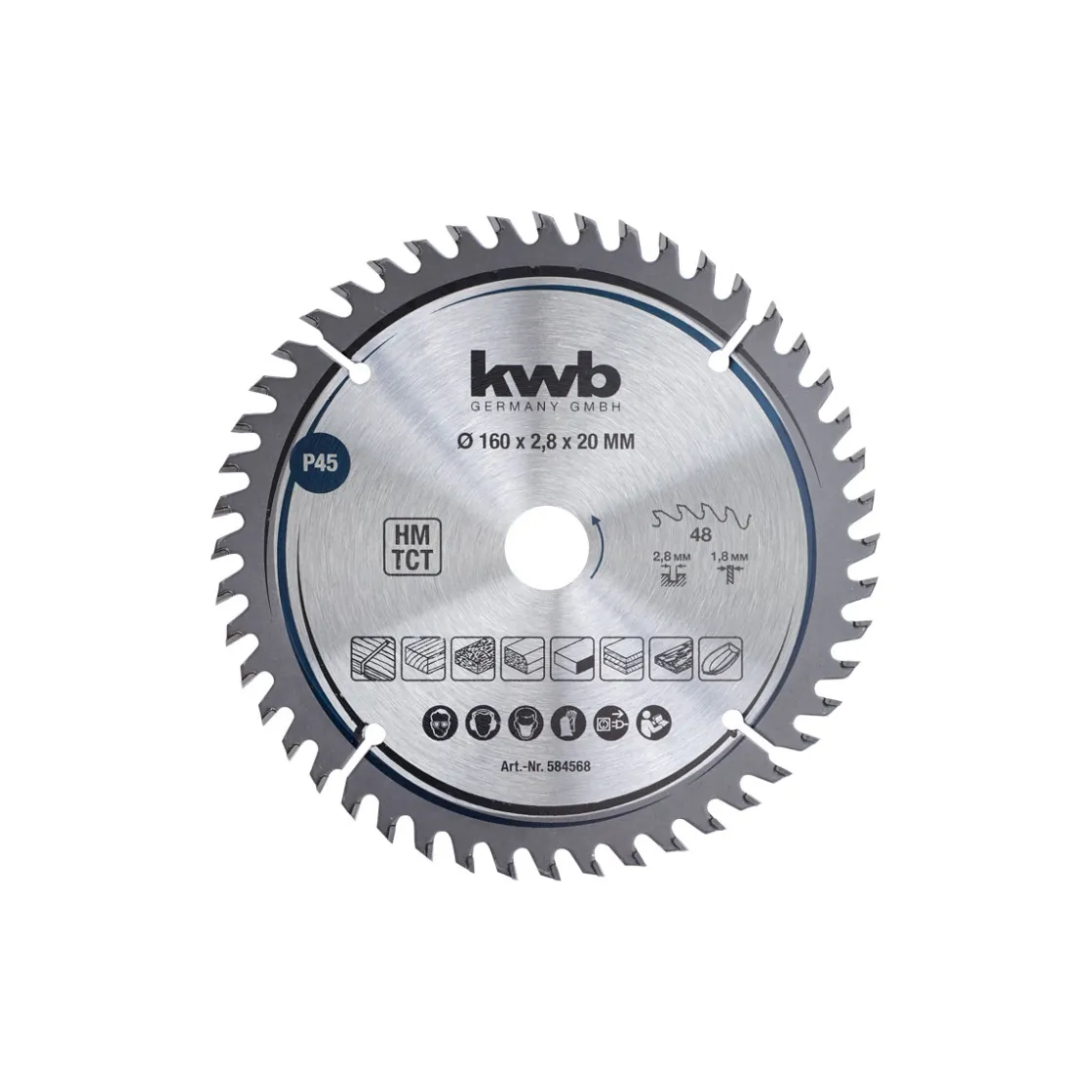 Präzisions-Kreissägeblätter für Handkreissägen Durchmesser 160x20 mm ^ kwb Hot