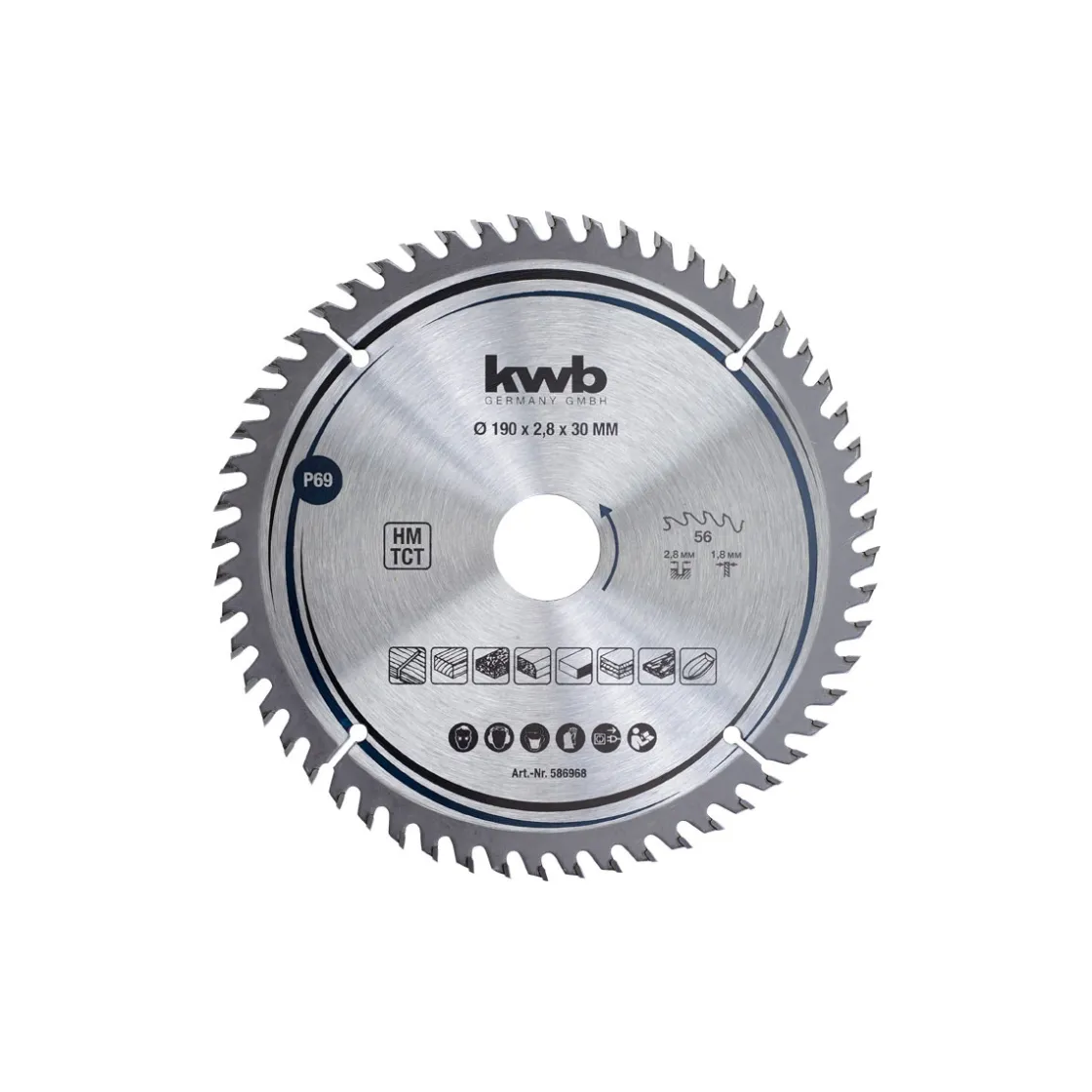 Präzisions-Kreissägeblätter für Handkreissägen Durchmesser 190x30 mm ^ kwb New