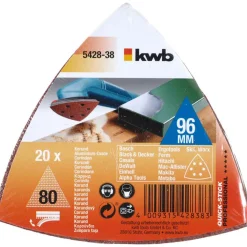 Schleifdreiecke Quick Stick Holz und Metall 93 mm K80 ^ kwb Hot