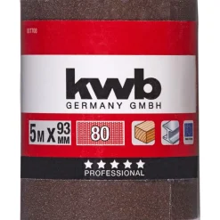 Schleifmittel-Rollen Holz und Metall 5 m x 93 mm K80 ^ kwb Hot