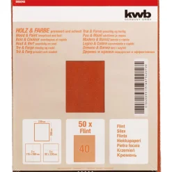 Schleifpapier Holz und Farbe Flint 230 x 280 mm K40 ^ kwb Hot